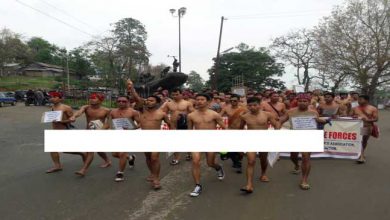 डिफू में 24 संगठनों का नग्न विरोध प्रदर्शन