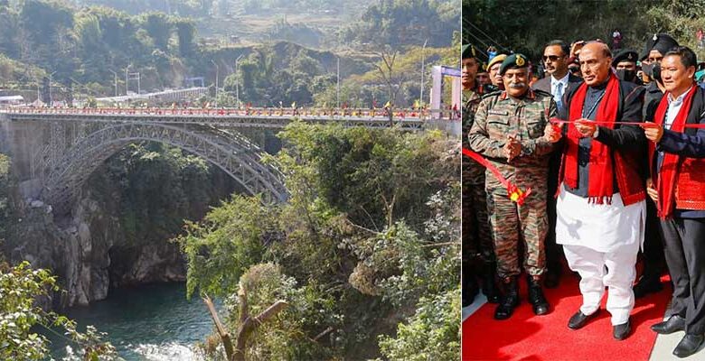 Arunachal Pradesh में रक्षा मंत्री Rajnath Singh ने किया Siyom Bridge का उद्घाटन