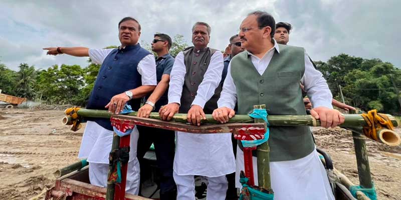 Assam Floods: असम के बाढ़ प्रभावित इलाकों में पहुंचे जे.पी. नड्डा, केंद्र की ओर से हर संभव मदद का भरोसा